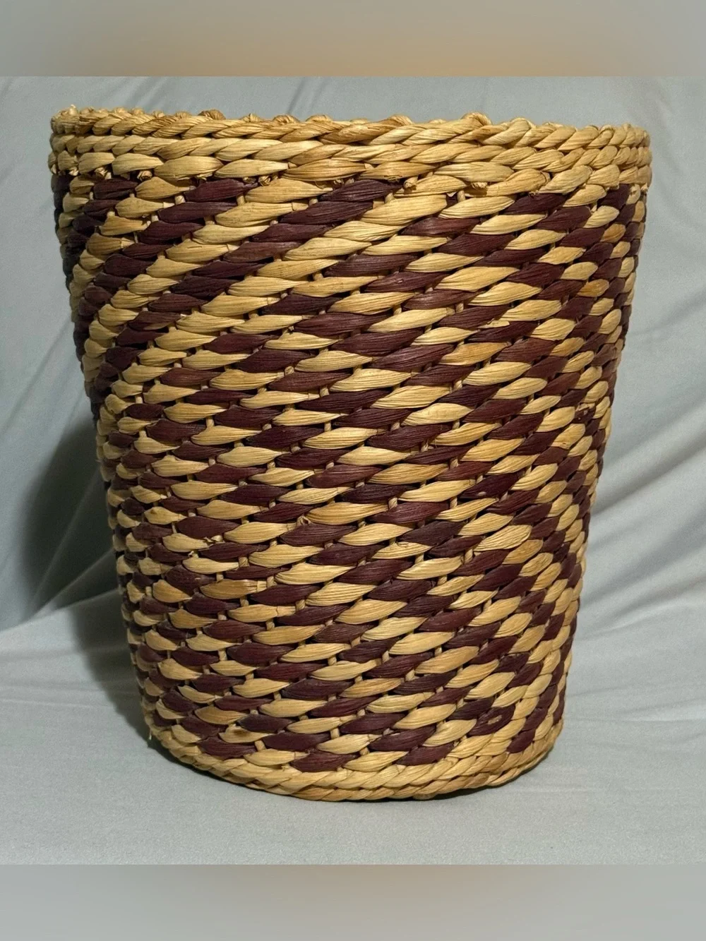 Woven Two-Tone Storage Basket - Natural and Brown